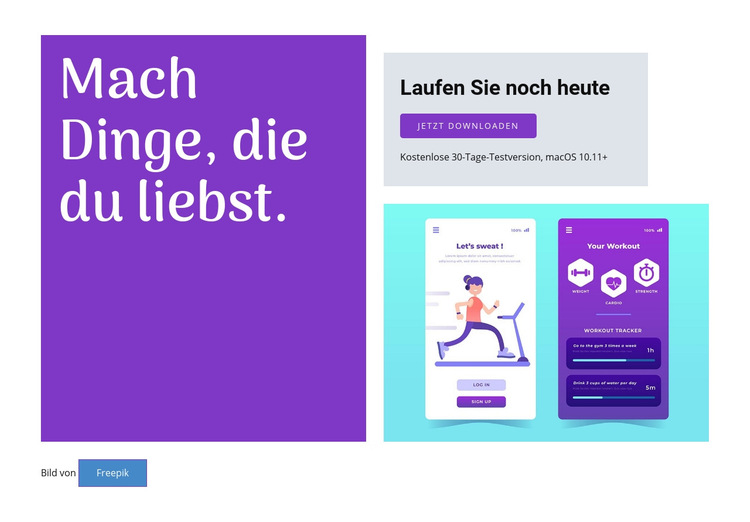 Starten Sie die App HTML Website Builder