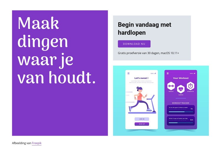 Start de app Website Builder-sjablonen