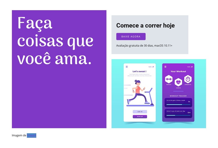 Comece a executar o aplicativo Landing Page