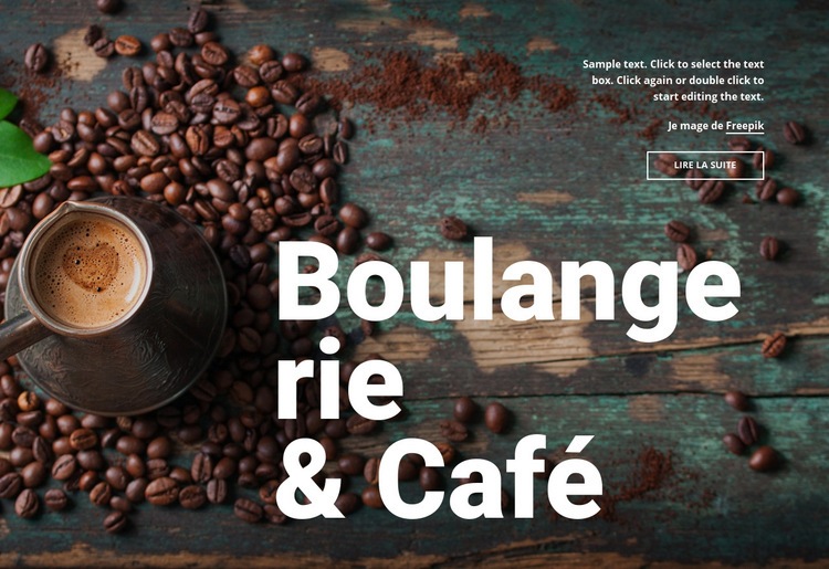 Boulangerie et café Maquette de site Web