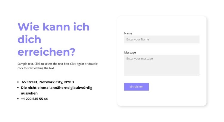 Kann ich Sie kontaktieren? Website Builder-Vorlagen