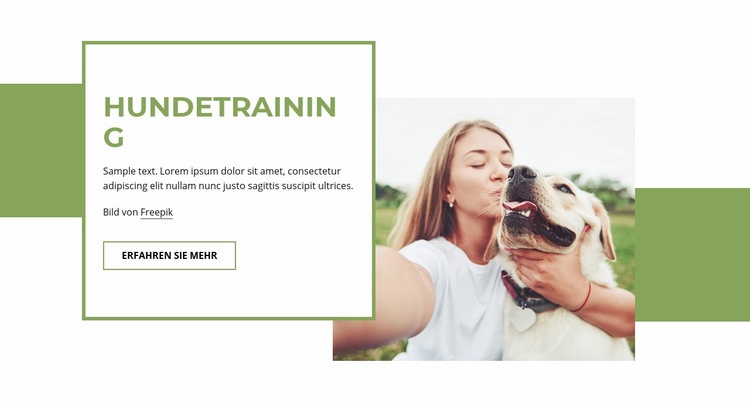 Welpen- und Erwachsenenhundetraining Landing Page