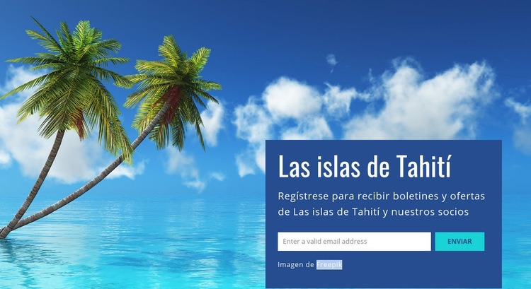 Las islas de Tahití Diseño de páginas web