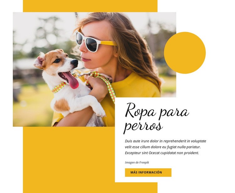 Moda de ropa para perros Maqueta de sitio web