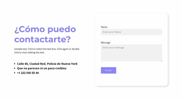 ¿Puedo contactarte? Maqueta de sitio web