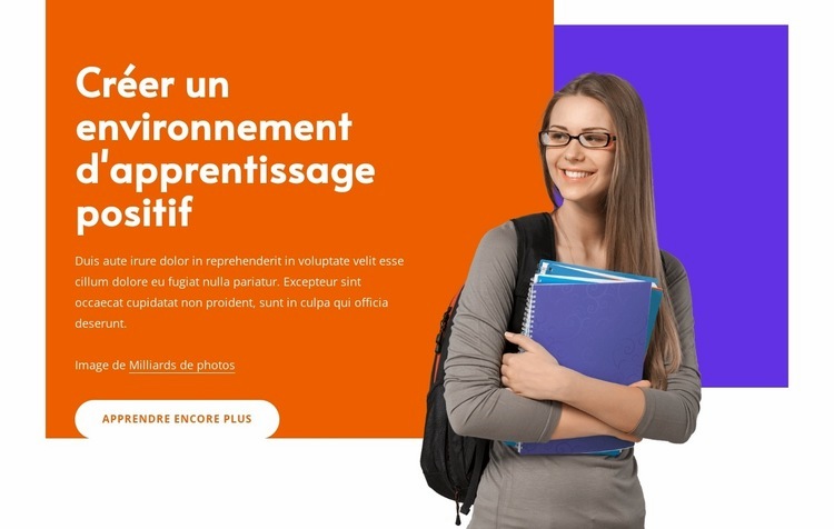 Apprentissage positif Conception de site Web