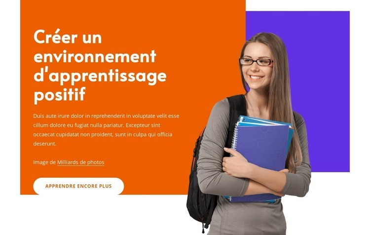 Apprentissage positif Maquette de site Web