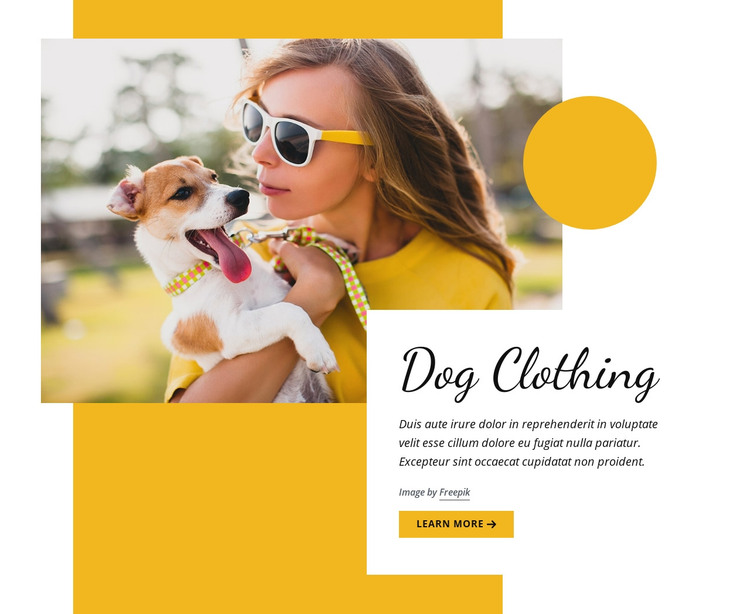 Dog clothing fashion Homepage Design