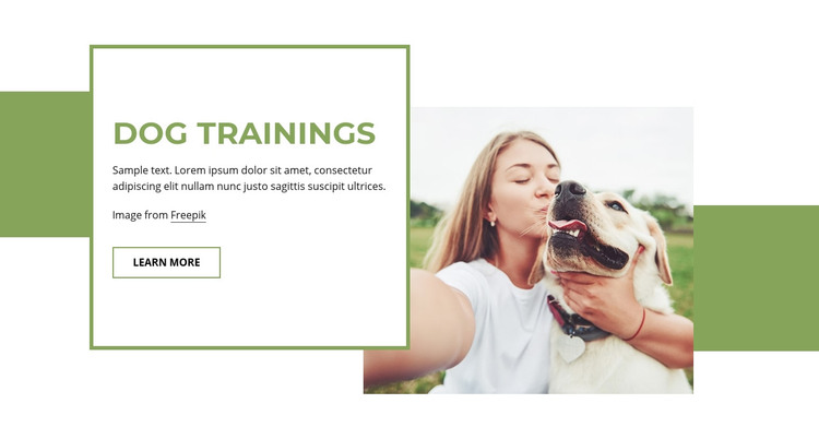 Puppy and adult dog training  Homepage Design