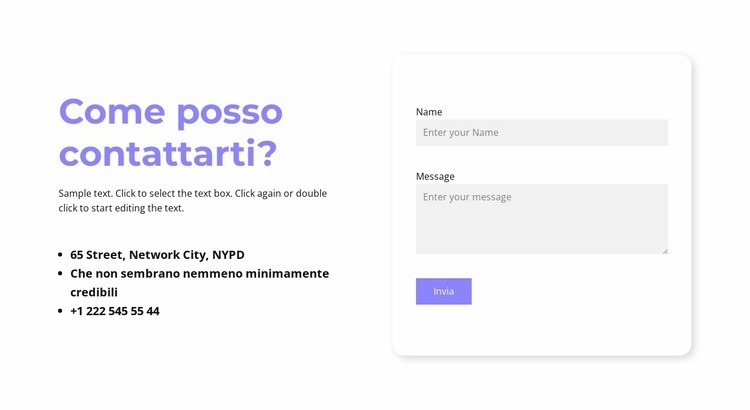 Posso contattarti? Modelli di Website Builder