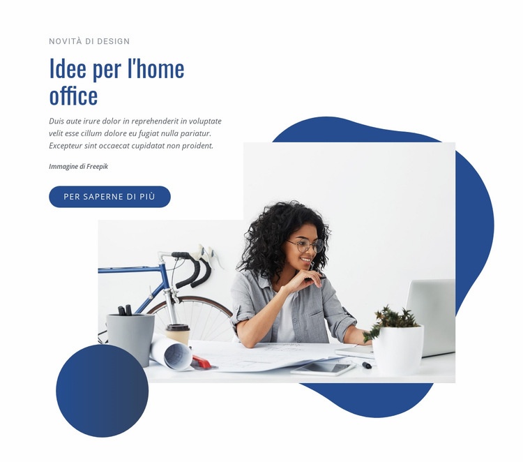 Idee per l'home office Modello di sito Web
