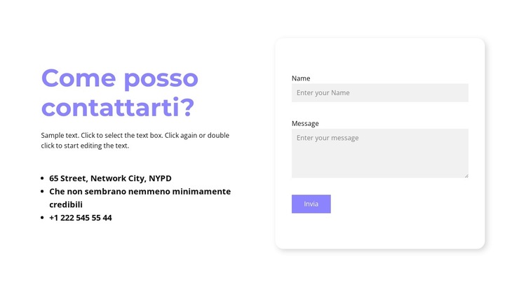 Posso contattarti? Modello di sito Web