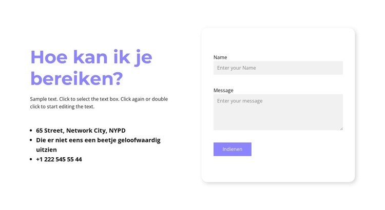 Kan ik contact met je opnemen? Html Website Builder