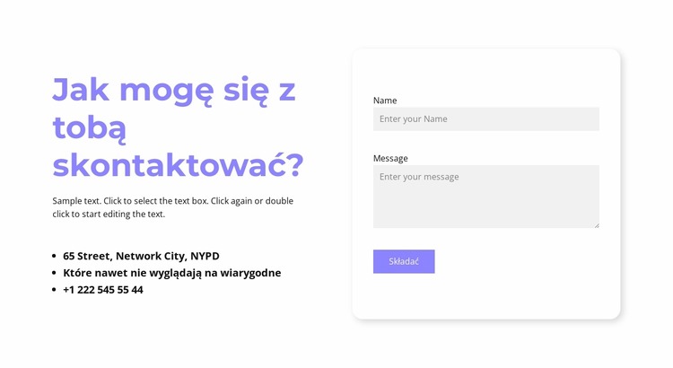 Czy mogę się z tobą skontaktować? Szablon Joomla