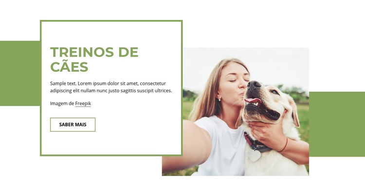 Treinamento de cachorros e cães adultos Design do site