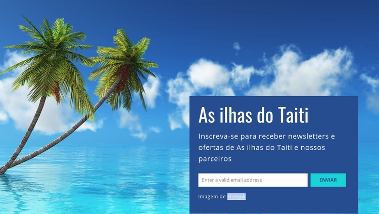 As ilhas do taiti Landing Page