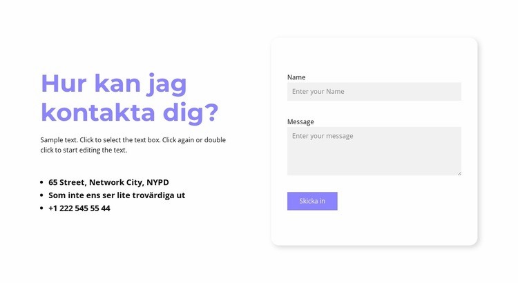 Kan jag kontakta dig CSS -mall