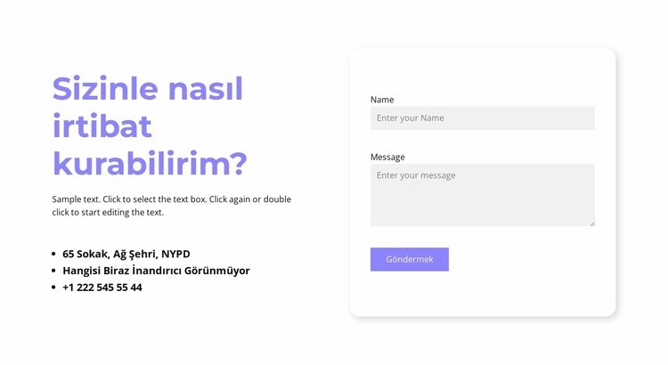 seninle iletişime geçebilir miyim Html Web Sitesi Oluşturucu