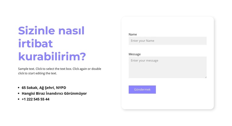 seninle iletişime geçebilir miyim Web Sitesi Şablonu