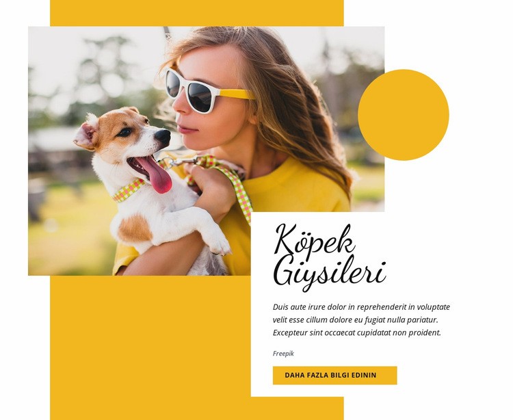 Köpek giyim modası Web sitesi tasarımı