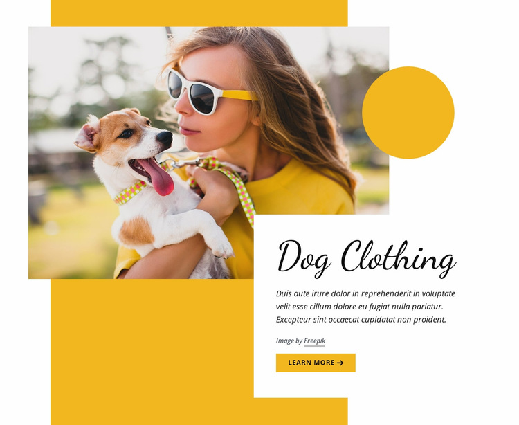 Dog clothing fashion Web Page Design
