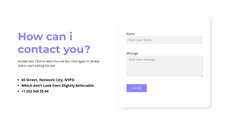 Can i contact you Website Mockup