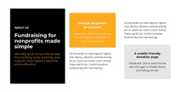 Text Blocks In Different Colors Landing Page