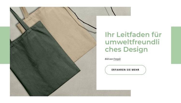 Umweltfreundliches Design Eine Seitenvorlage