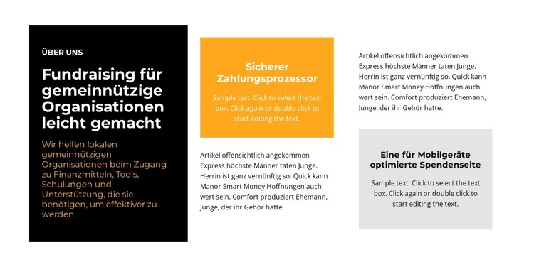 Textblöcke in verschiedenen Farben HTML-Vorlage