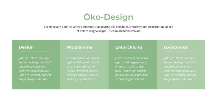 Öko-Design Website Builder-Vorlagen