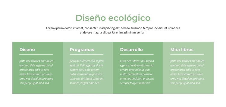 Diseño ecológico Maqueta de sitio web