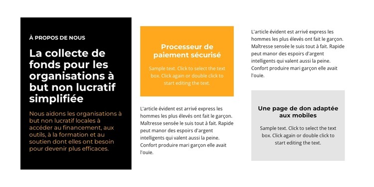 Blocs de texte de différentes couleurs Modèle HTML