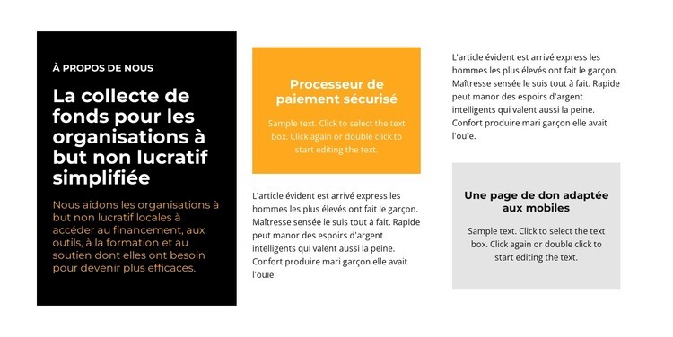 Blocs de texte de différentes couleurs Modèle HTML5