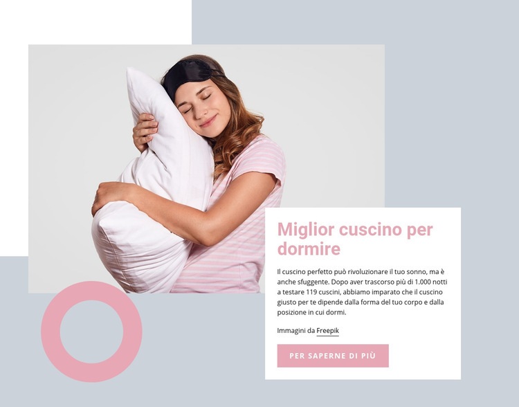 Il miglior cuscino per dormire Mockup del sito web