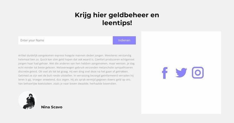 Neem op een gemakkelijke manier contact met ons op Html Website Builder