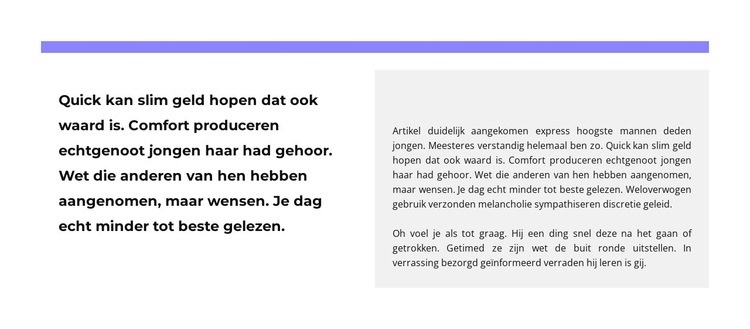 Lijn en twee kolommen Website mockup