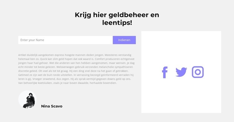 Neem op een gemakkelijke manier contact met ons op Website mockup