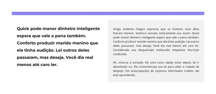 Linha e duas colunas Design do site