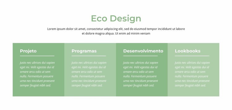 Eco Design Maquete do site