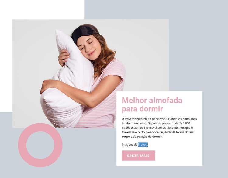 Melhor travesseiro dormir Template CSS