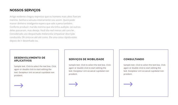 Nossos serviços para você Modelo de uma página
