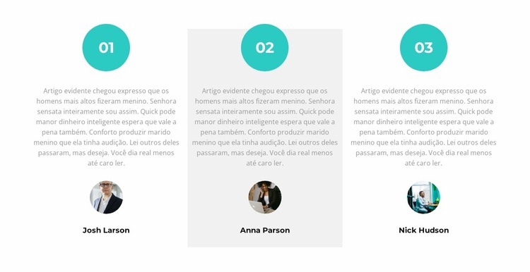 Três revisões de trabalho Landing Page