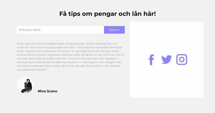 Kontakta oss på ett bekvämt sätt CSS -mall