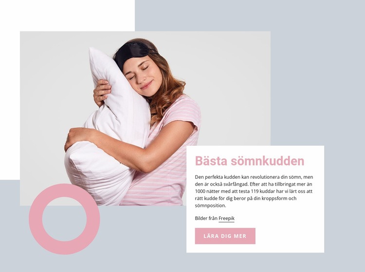 Bästa sömnkudden Hemsidedesign