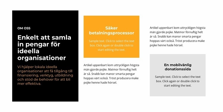 Textblock i olika färger HTML-mall