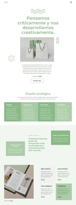 Estudio De Ecodiseño - Plantilla De Funcionalidad De Una Página