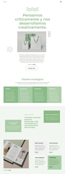 Estudio De Ecodiseño: Plantilla De Sitio Web Sencilla