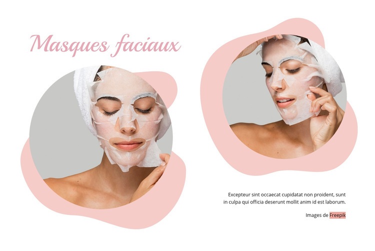 Masques nasaux Maquette de site Web
