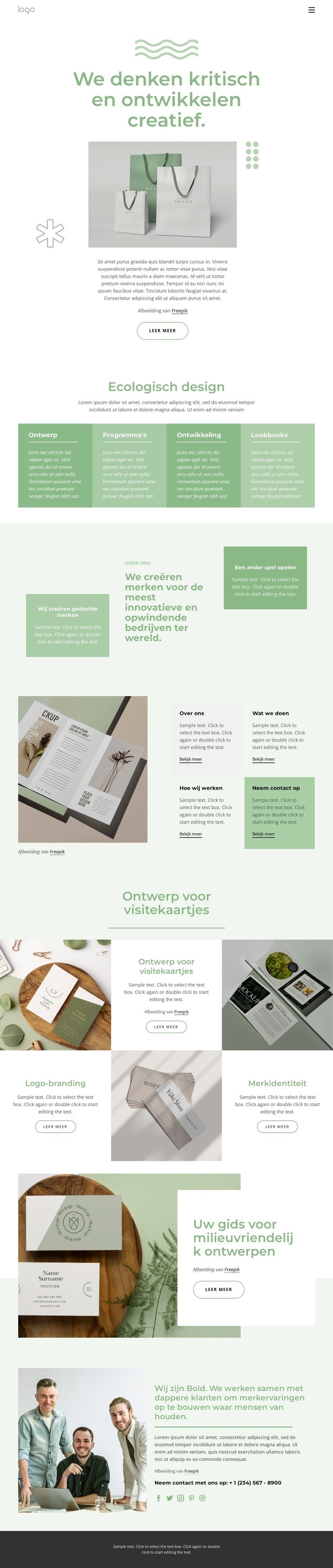 Ecodesign-studio Website Builder-sjablonen