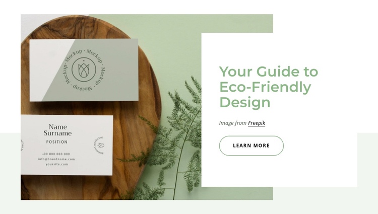 Guide to eco-friendly design One Page Template